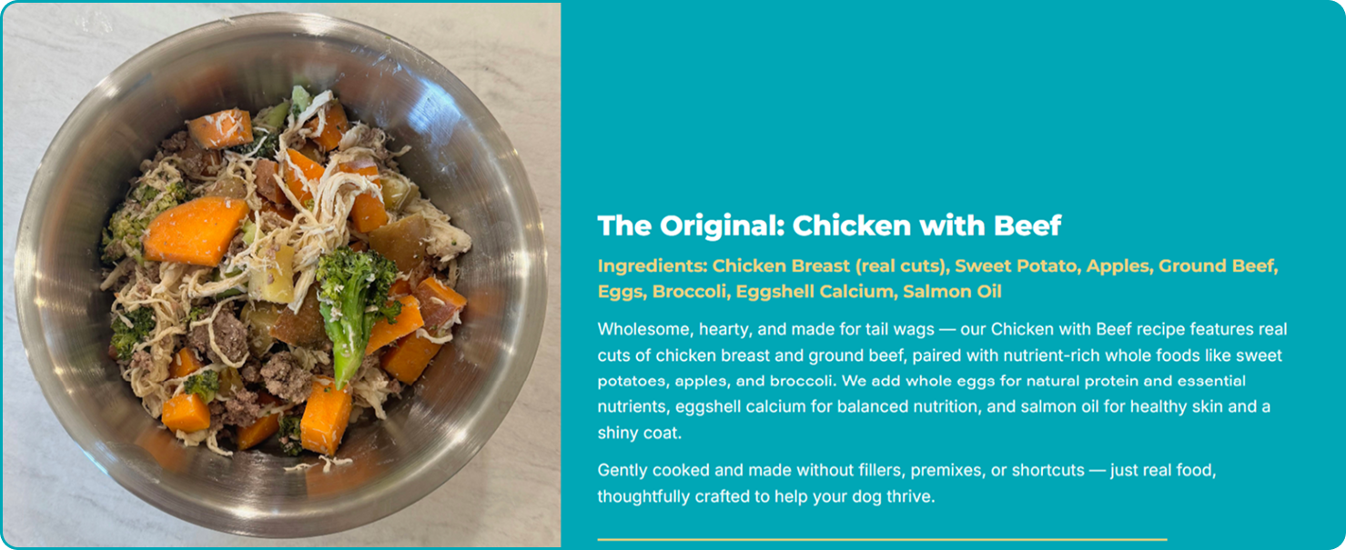 Interactive Meal Selection screen from the Luv Sammy Subbly storefront