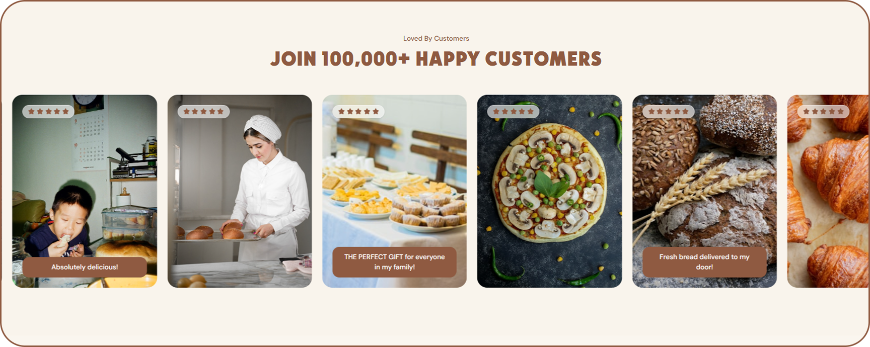 Testimonials and Press Coverage screen from the Ovenly Subbly storefront